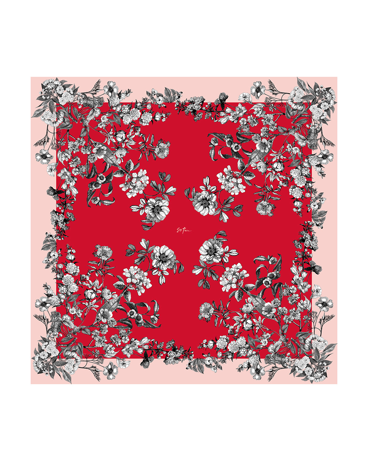 Red silk square store scarf