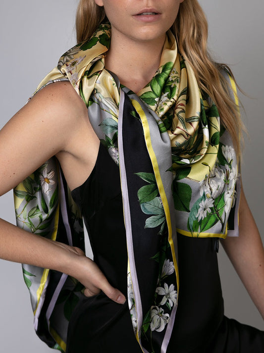 Louise Large Square Silk Double-Sided Scarf